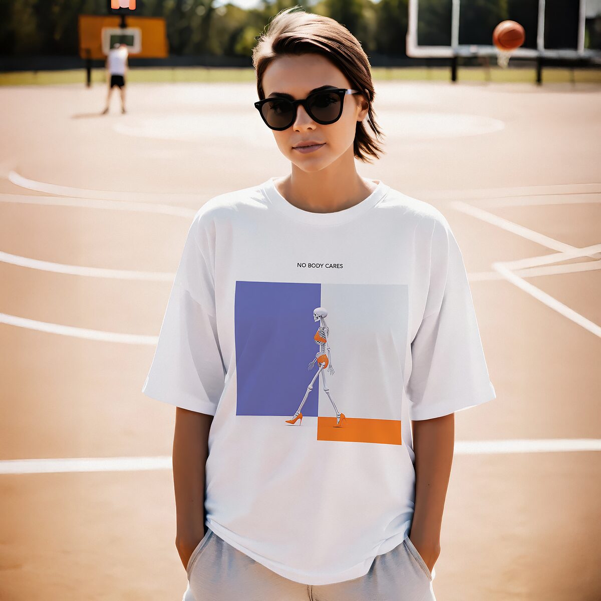 No Body Cares – Cooles Oversize Halloween T-Shirt